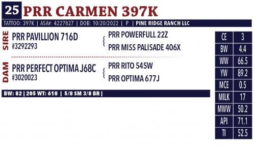 LOT 25 - PRR CARMEN 397K