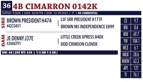 LOT 36 - 4B CIMARRON 0142K