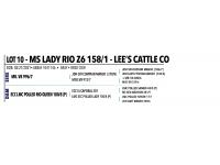 LOT 010 - MS LADY RIO Z6 158/1