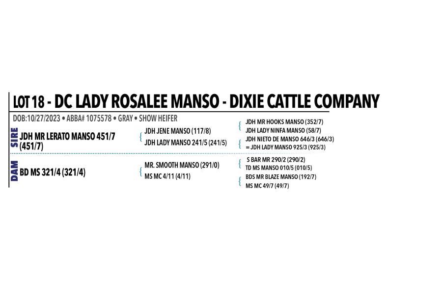 LOT 018 - DC LADY ROSALEE MANSO